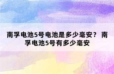 南孚电池5号电池是多少毫安？ 南孚电池5号有多少毫安